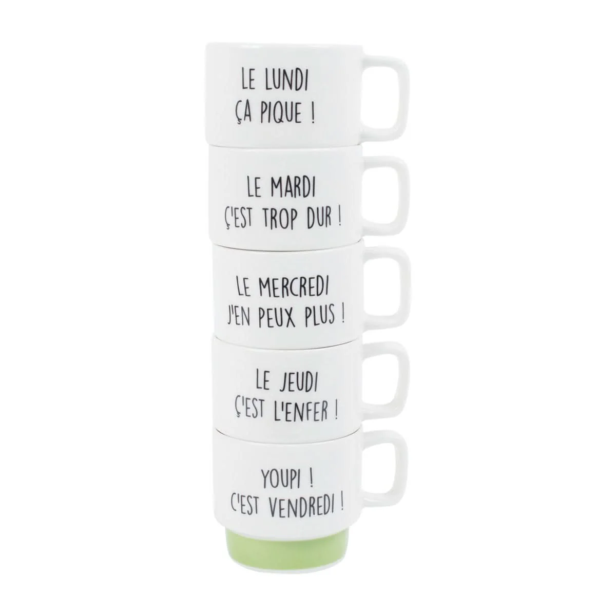 COFFRET DE 5 TASSES À CAFÉ SEMAINE - Image 5