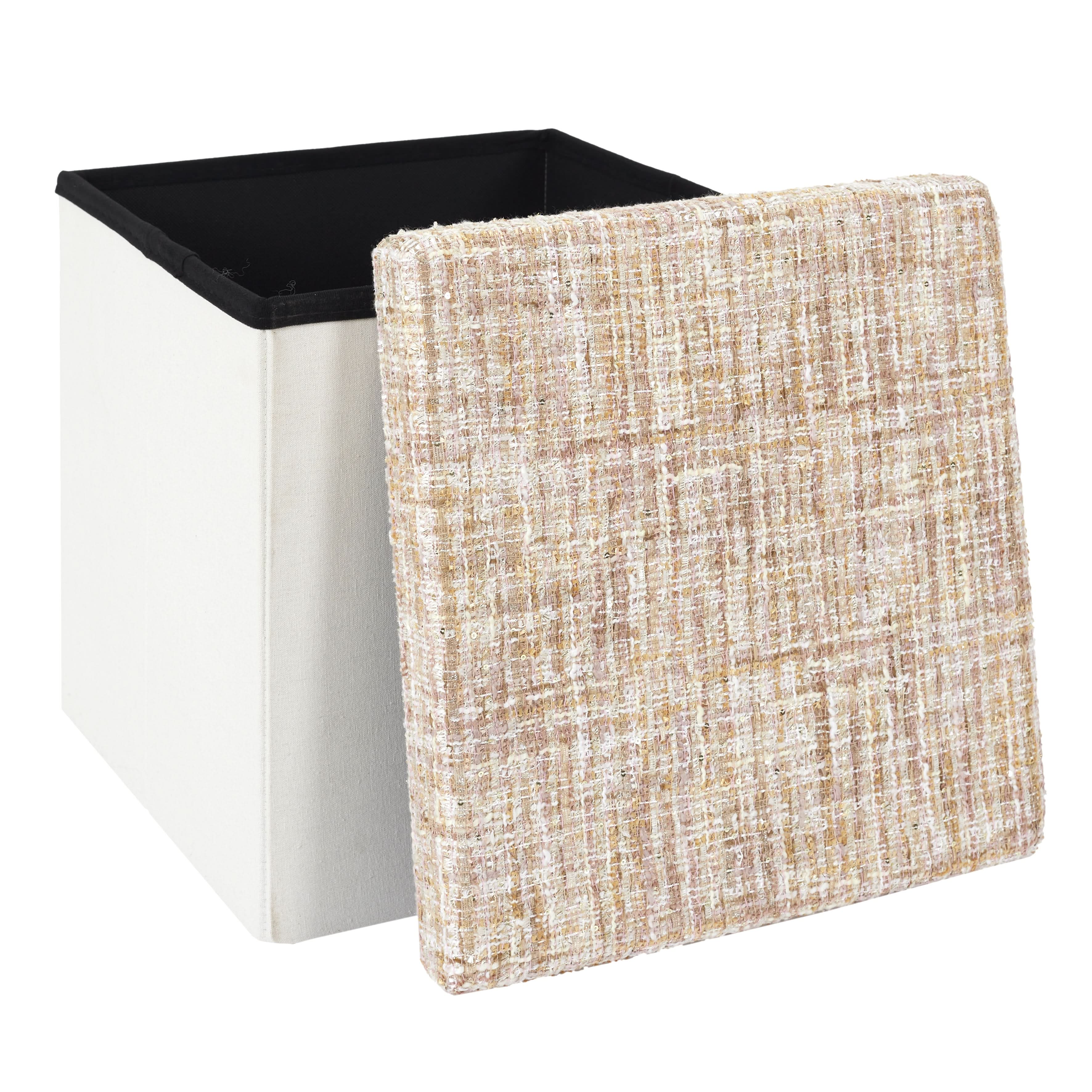 POUF PLIABLE TWEED BEIGE - Image 3