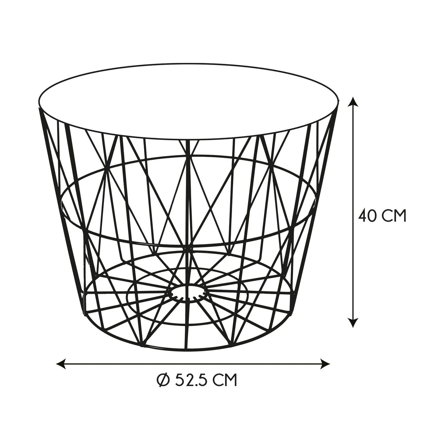 TABLE FILAIRE METAL BLANC DIAMETRE 50CM - Image 4